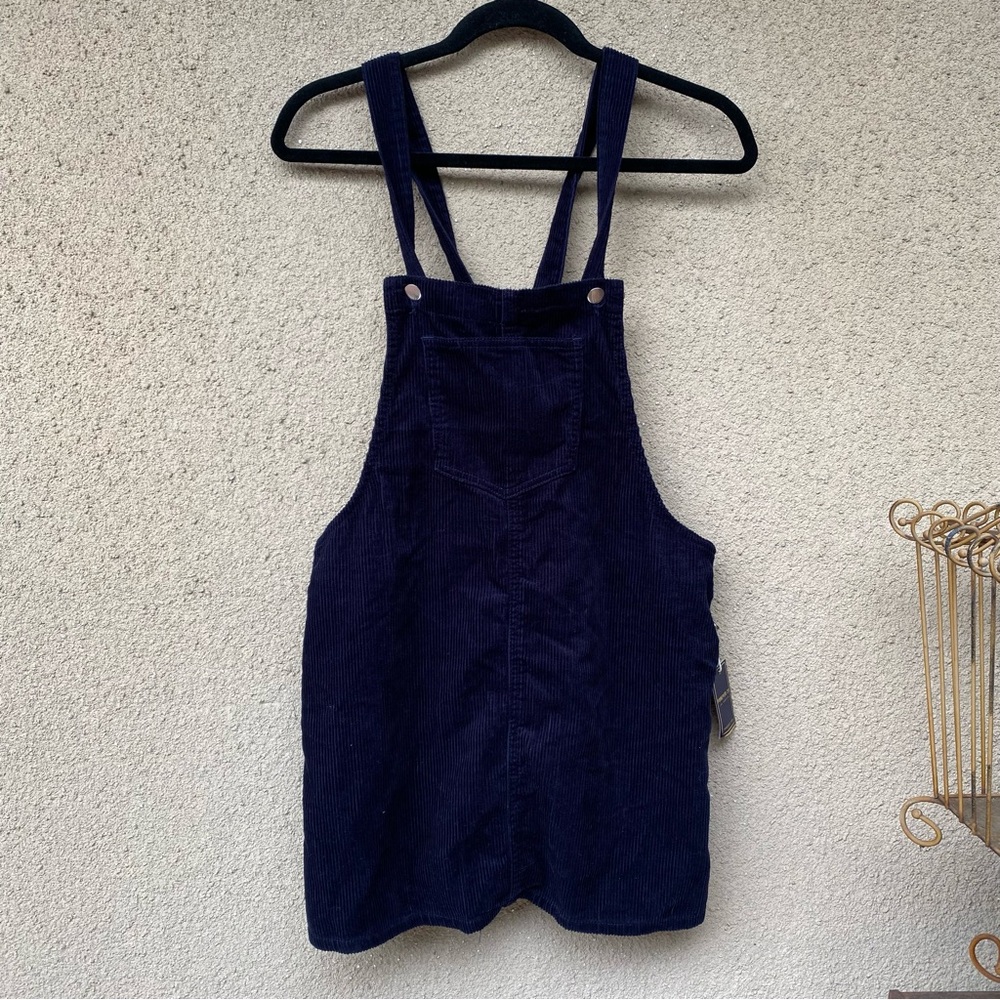 Forever 21 Dark Blue Corduroy Overall Skirt new size medium